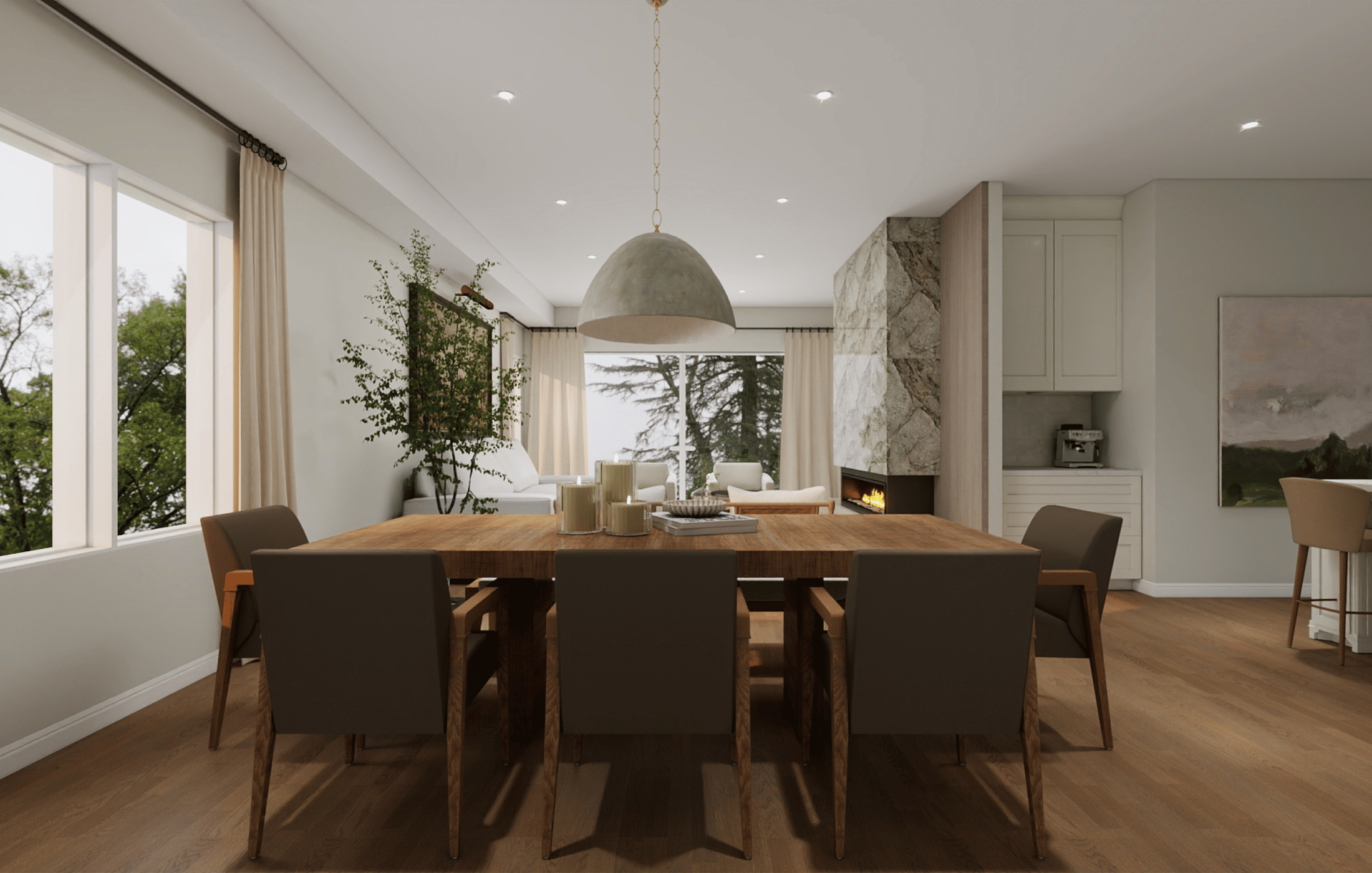 Modern Dining Room with Neutral Palette – Fields Avenue Project