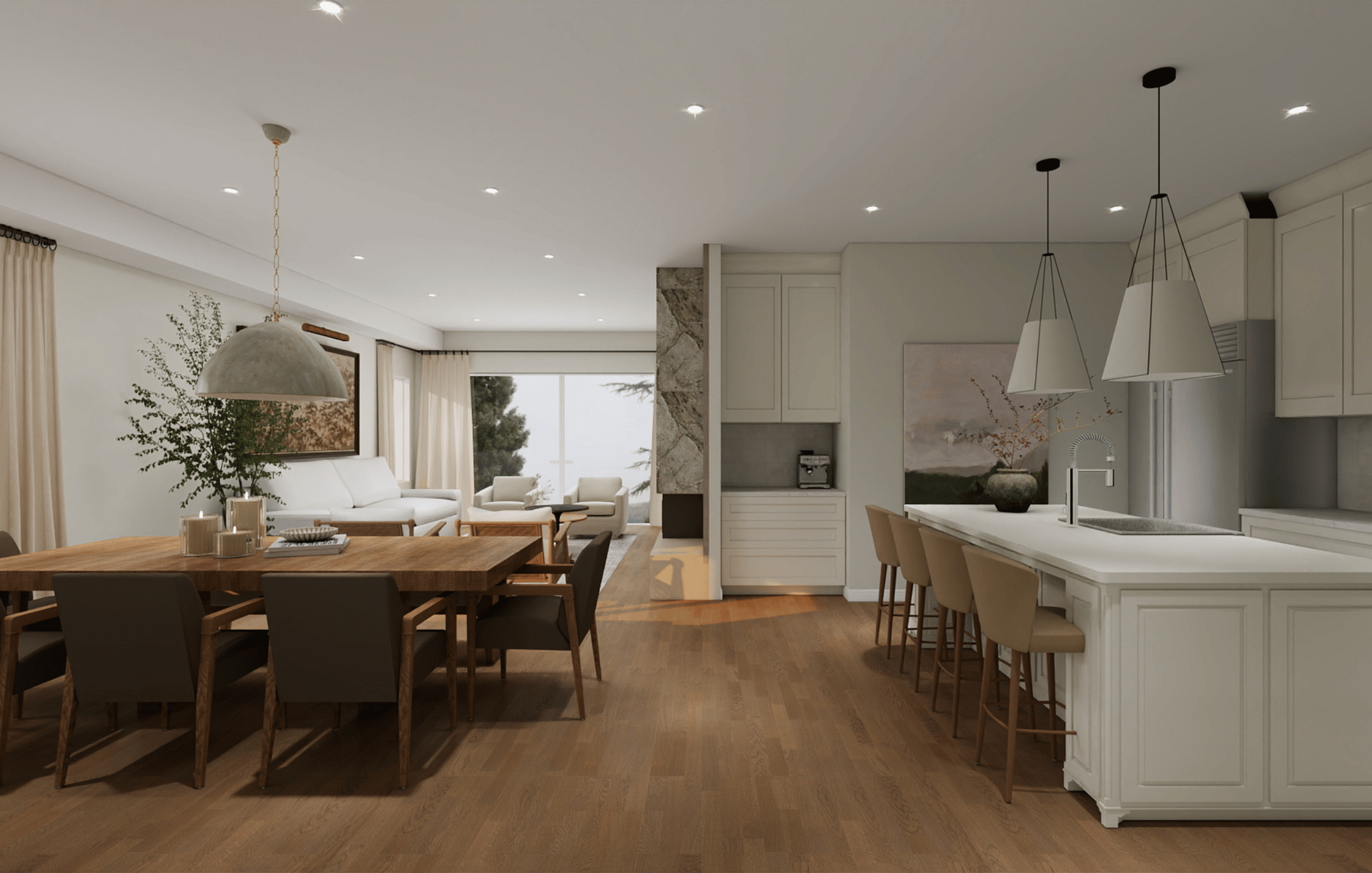 Open Concept Kitchen and Living Space – Luxury Bungalow LaSalle