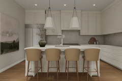 Neutral Kitchen Design with Island Seating – Fields Avenue Project