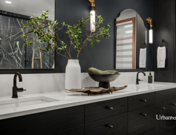Stylish double vanity in a modern bathroom Stylish double vanity in a modern bathroom