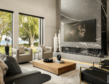 Website Portfolio images - Living Room facing fireplace with View Website Portfolio images - Living Room facing fireplace with View