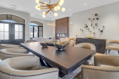 Open Concept Dining Room and Sitting Area with Fireplace | The Quiet Modern