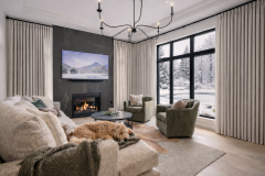 Luxury Contemporary Living Room with Fireplace and Winter Views | The Quiet Modern